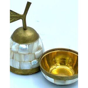 Brass Mother of Pearl Apple Trinket